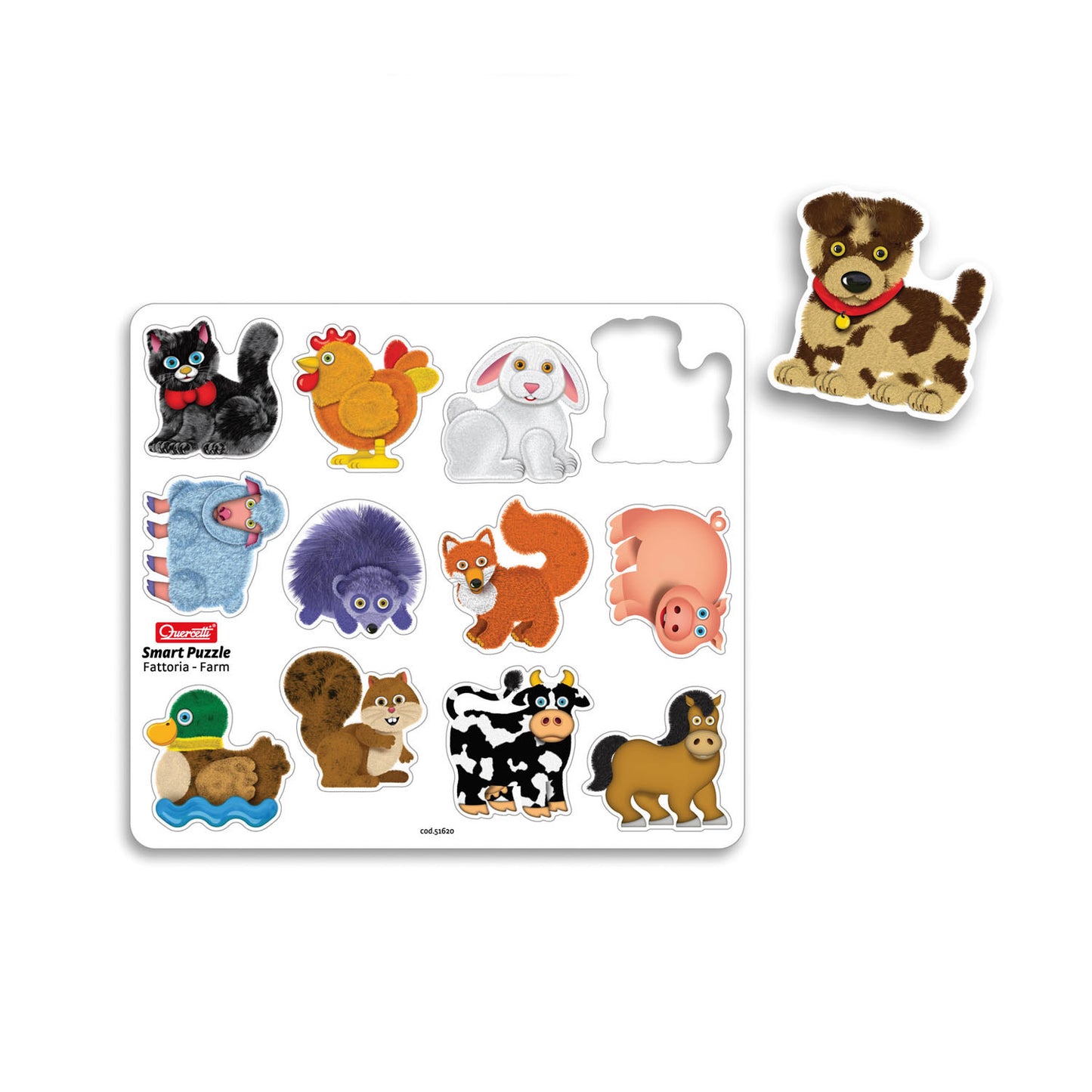 Quercetti vormenpuzzel boerderij junior 12 stukjes