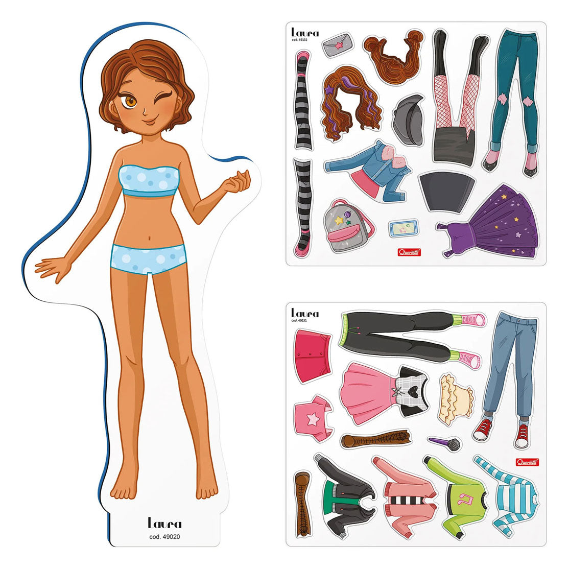Quercetti magnetische mode aankleedpop laura - 28dlg.