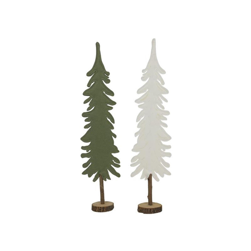 Svenska immagine vivente albero di Natale in feltro su tronco verde h47cm