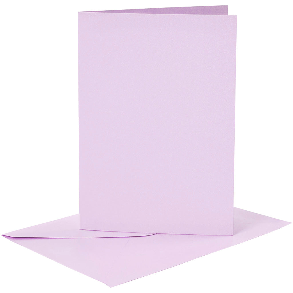 Biglietti e buste aziendali Creativ, formato biglietto 10,5x15 cm, formato busta 11,5x16,5 cm, 120+210 gr, viola chiaro, 6 set 1 scatola