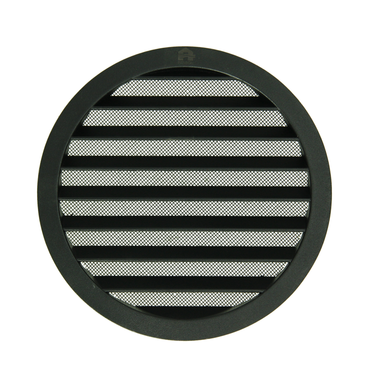 Renson 1061636 - hoja redonda incorporada núm. con malla 434r dia 200 ral 9005 negro | 5 piezas