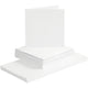 Biglietti e buste aziendali Creativ, formato biglietto 15x15 cm, formato busta 16x16 cm, 120+240 gr, bianco, 50 set 1 scatola