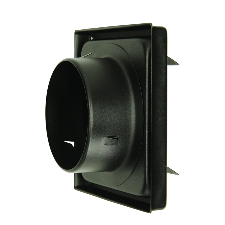 Renson 1068946 - Rejilla campana extractora empotrada acero inoxidable 633 negro (dia 125) | 2 piezas