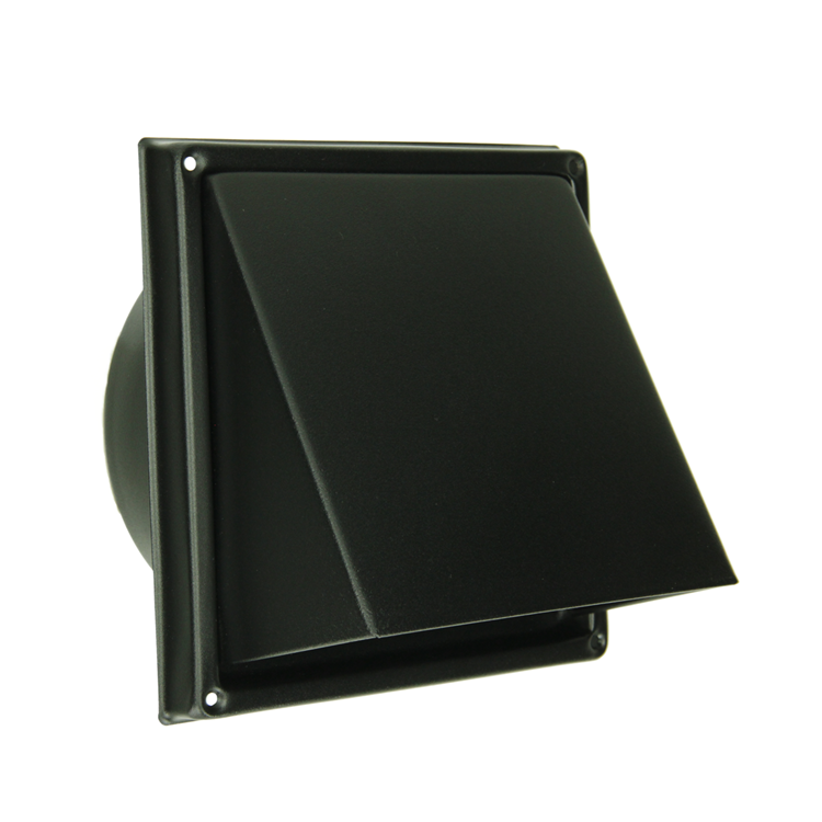 Renson 1066438 - Rejilla de campana extractora de acero inoxidable negra tipo 641 ø150mm, de superficie | 2 piezas