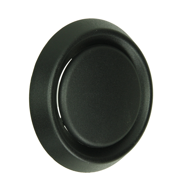 Renson 1068944 - válvula de extracción incorporada PVC 736 (dia 100) str 9005 (negro) | 2 piezas
