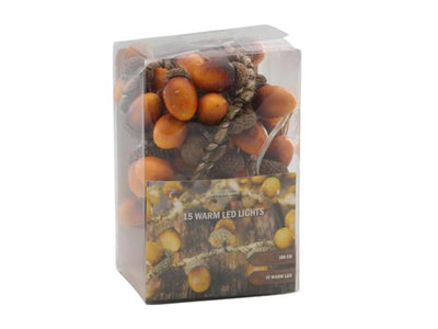 Svenska living string iluminación bellotas 15led blanco cálido