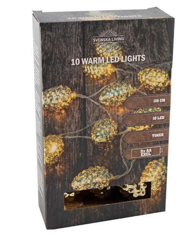 Svenska living Cable de iluminación LED piñas dorado