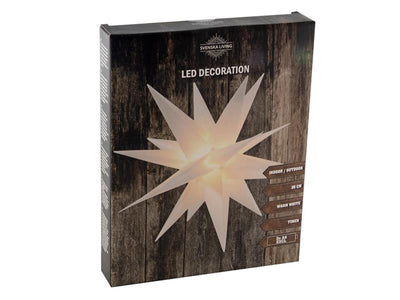 Svenska living star plástico 35cm blanco 4xtemporizador cálido