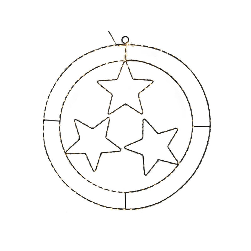 Svenska living led kersthanger ring sterren zwart 50cm