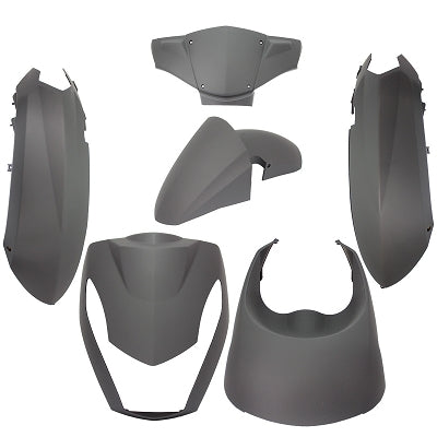 Edge plaatset 6-delig voor peugeot kisbee 2t 4t - mat zwart