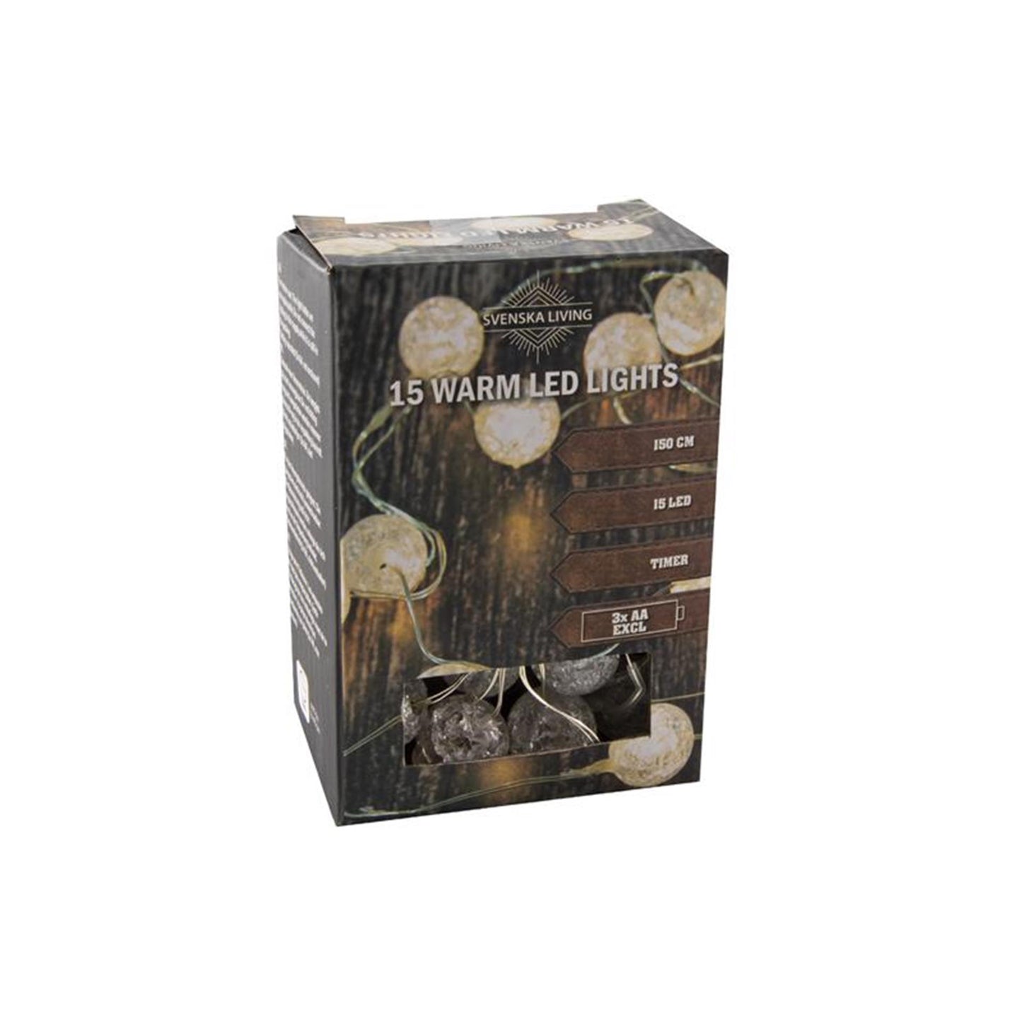 Bombilla de iluminación Svenska living string 15 LED batería