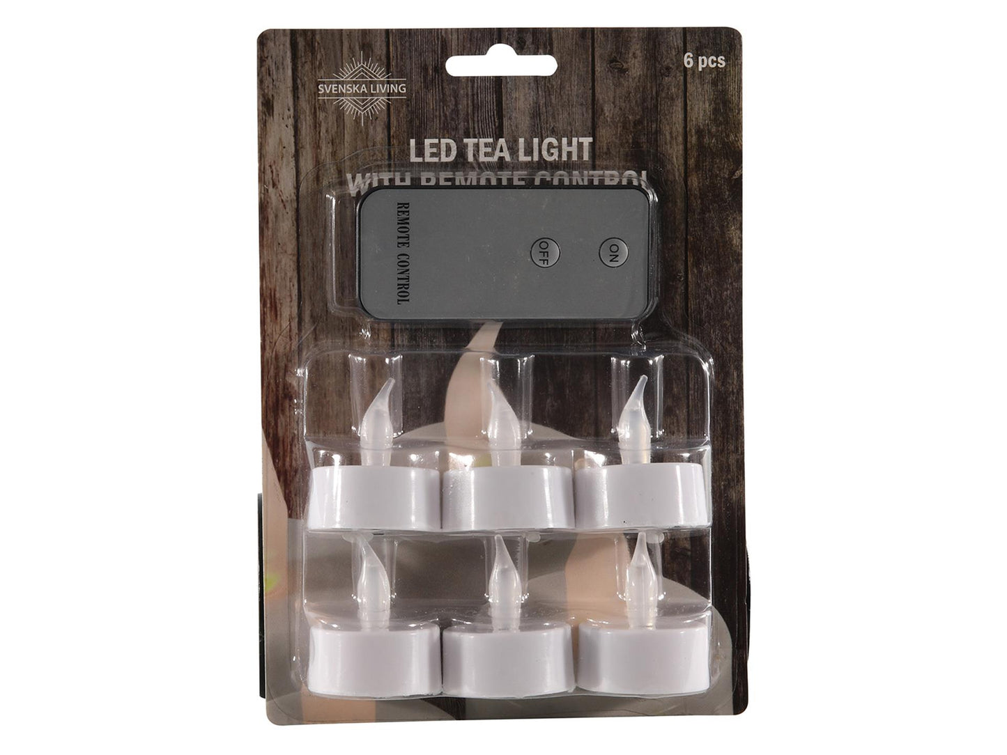 Svenska living led theelichten kaart a 6 stuks + remote