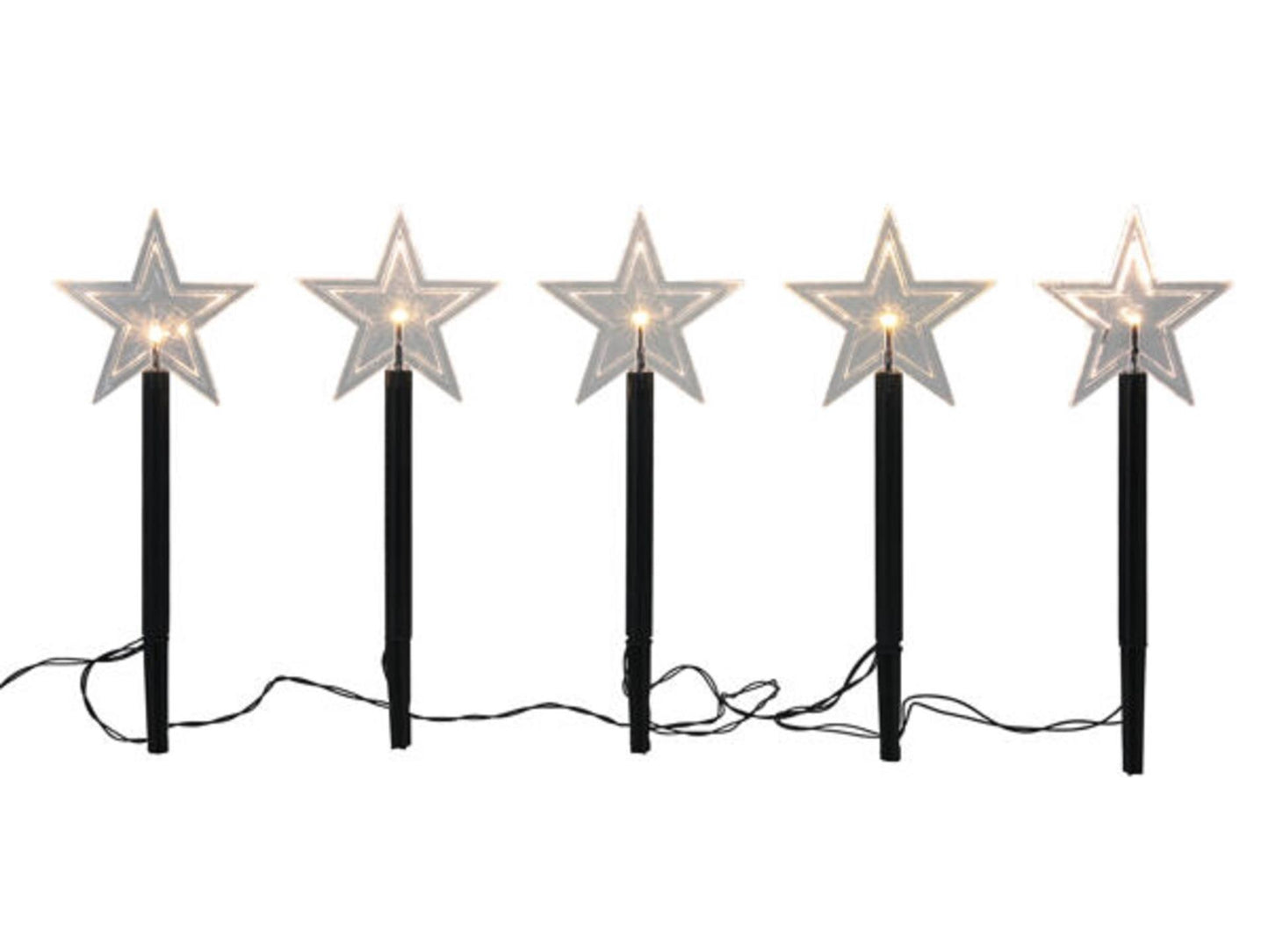 Juego de enchufes para jardín Svenska living 5 piezas estrella LED + temporizador