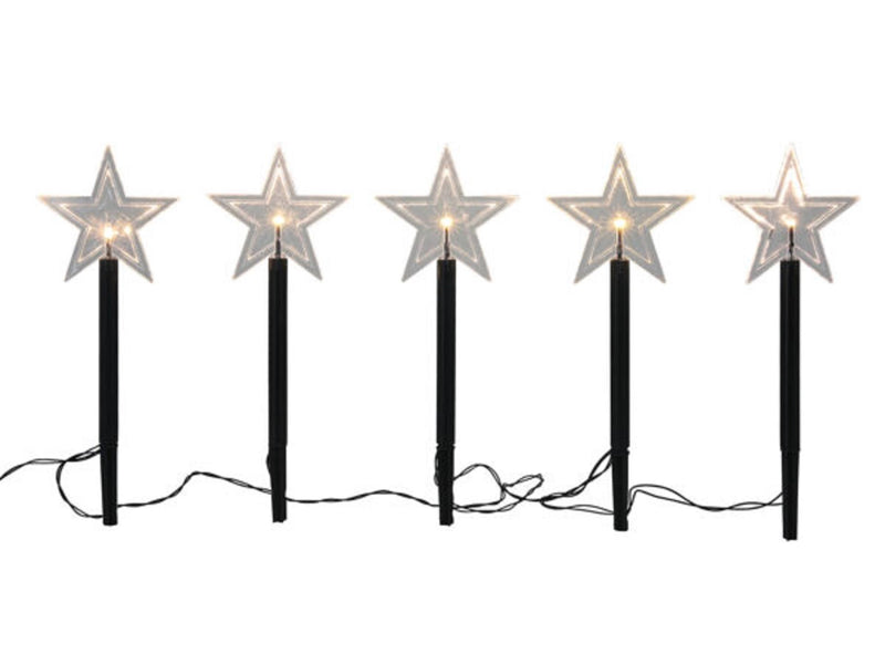 Set di prese da giardino Svenska Living, stella LED da 5 pezzi + timer