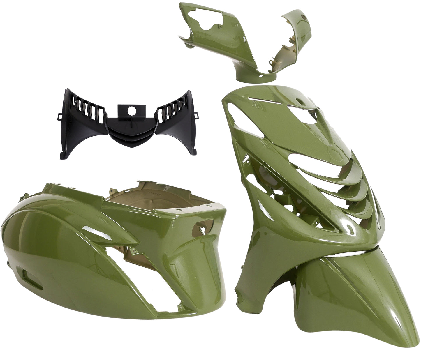 Edge plaatset 5-delig voor piaggio zip-sp vanaf bouwjaar 2000 - districtgroen