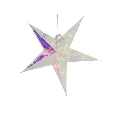 Svenska living star iridiscente 53cm 20led temporizador 2xaa