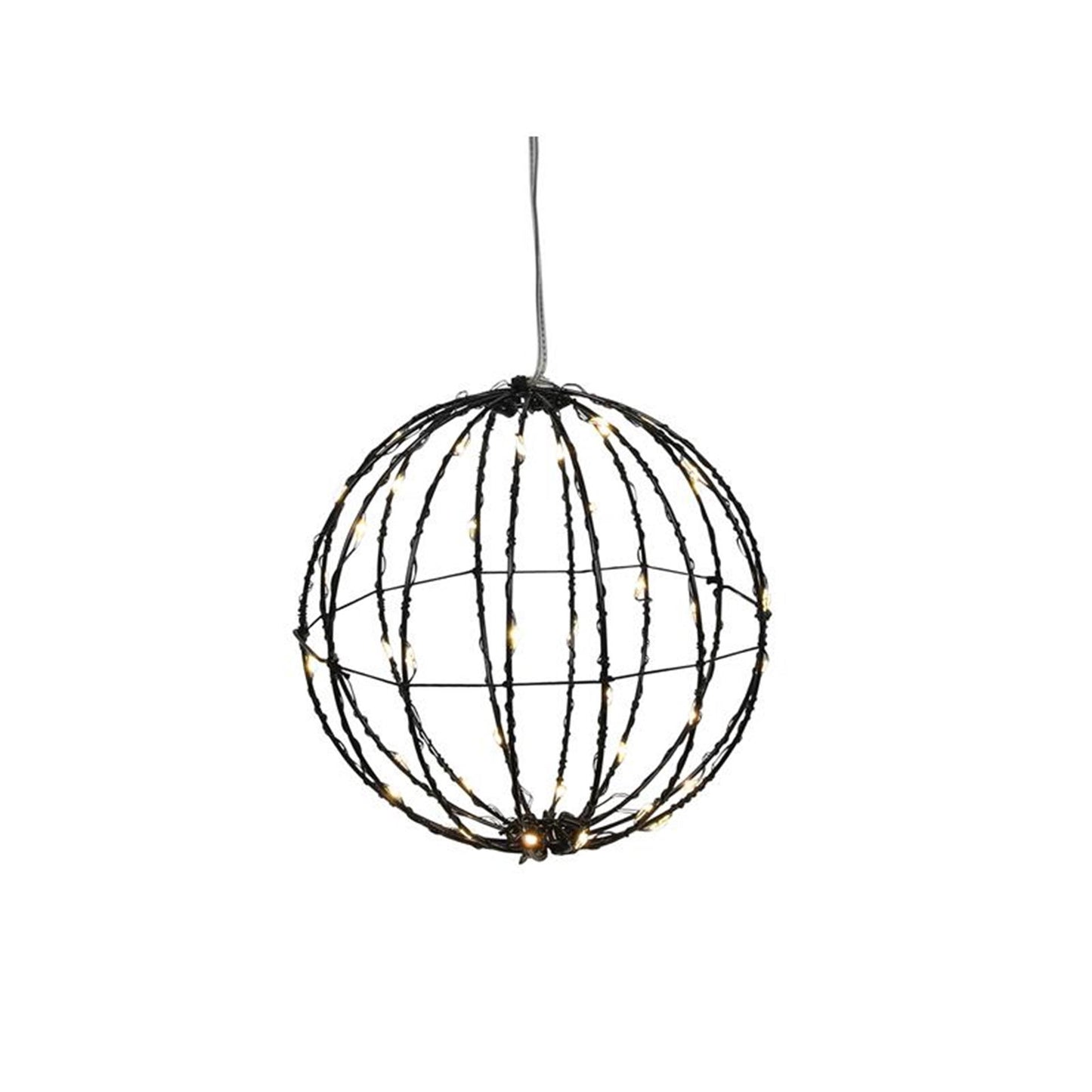 Svenska living bal zwart 15cm 40led timer op batterij