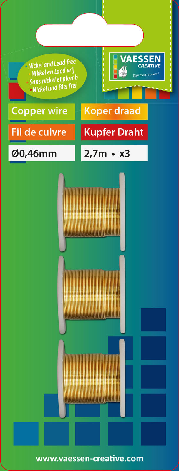 Vaessen creative • alambre para manualidades 3x2,7m 0,46mm dorado