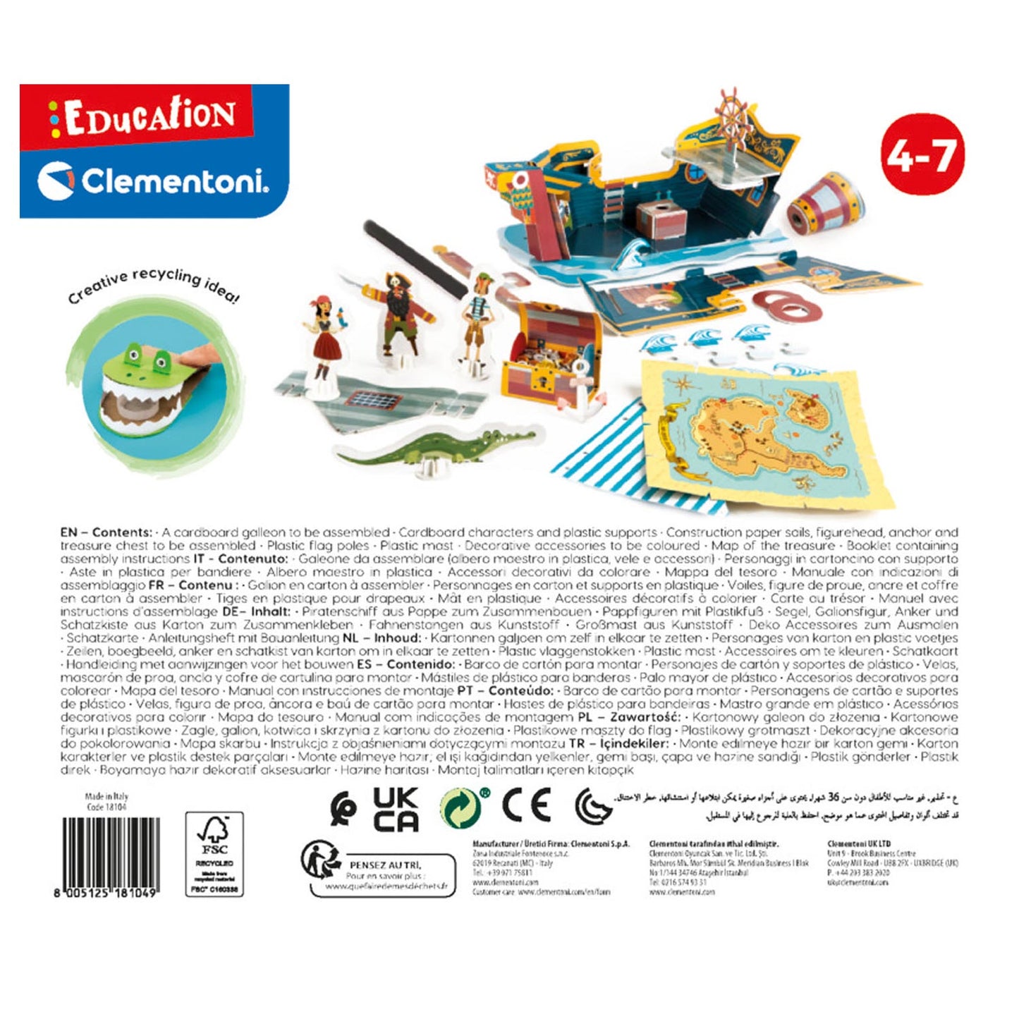 Educación Clementoni - Juego de construcción Piratenboot