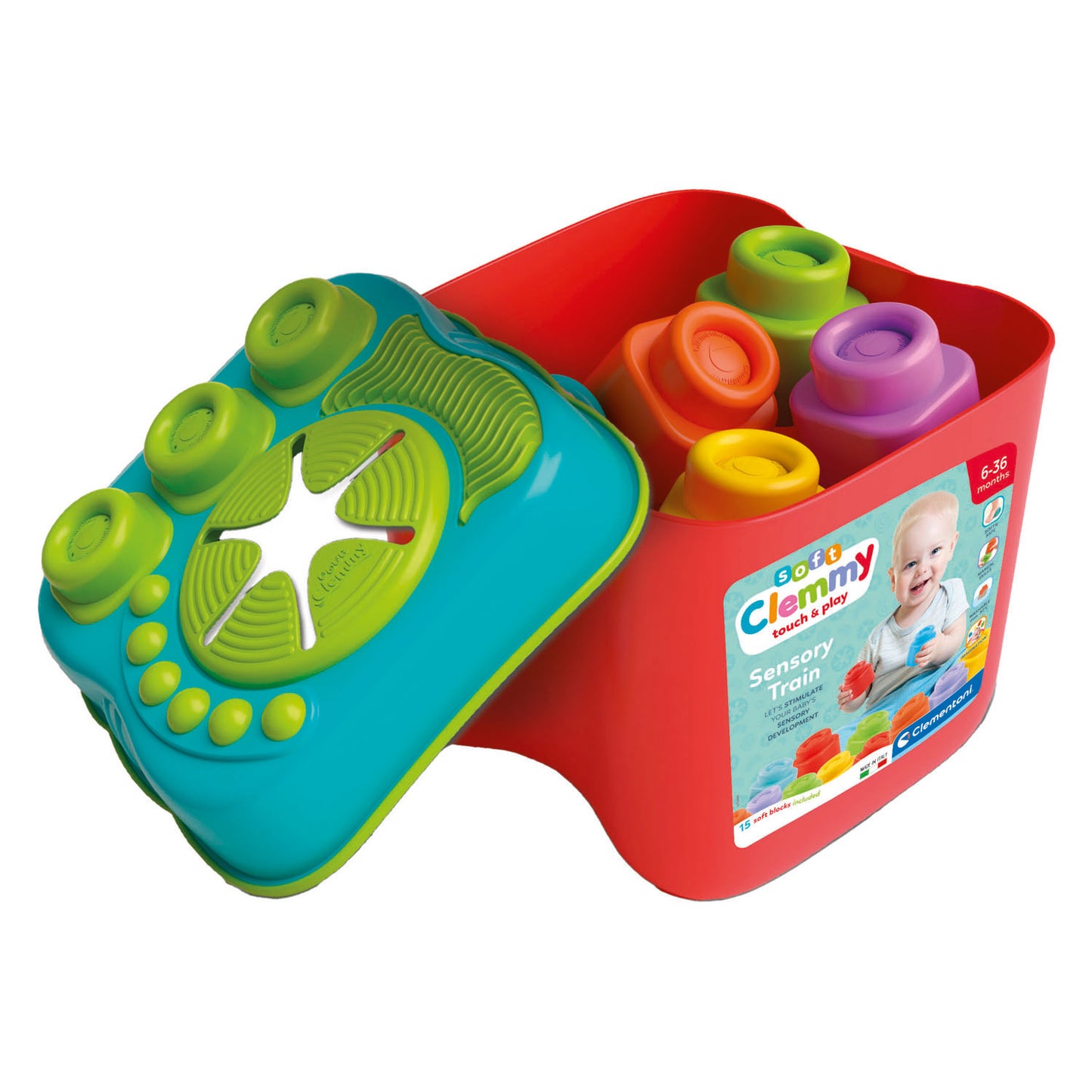 Clementoni Baby Clemmy Sensory Bucket con bloques