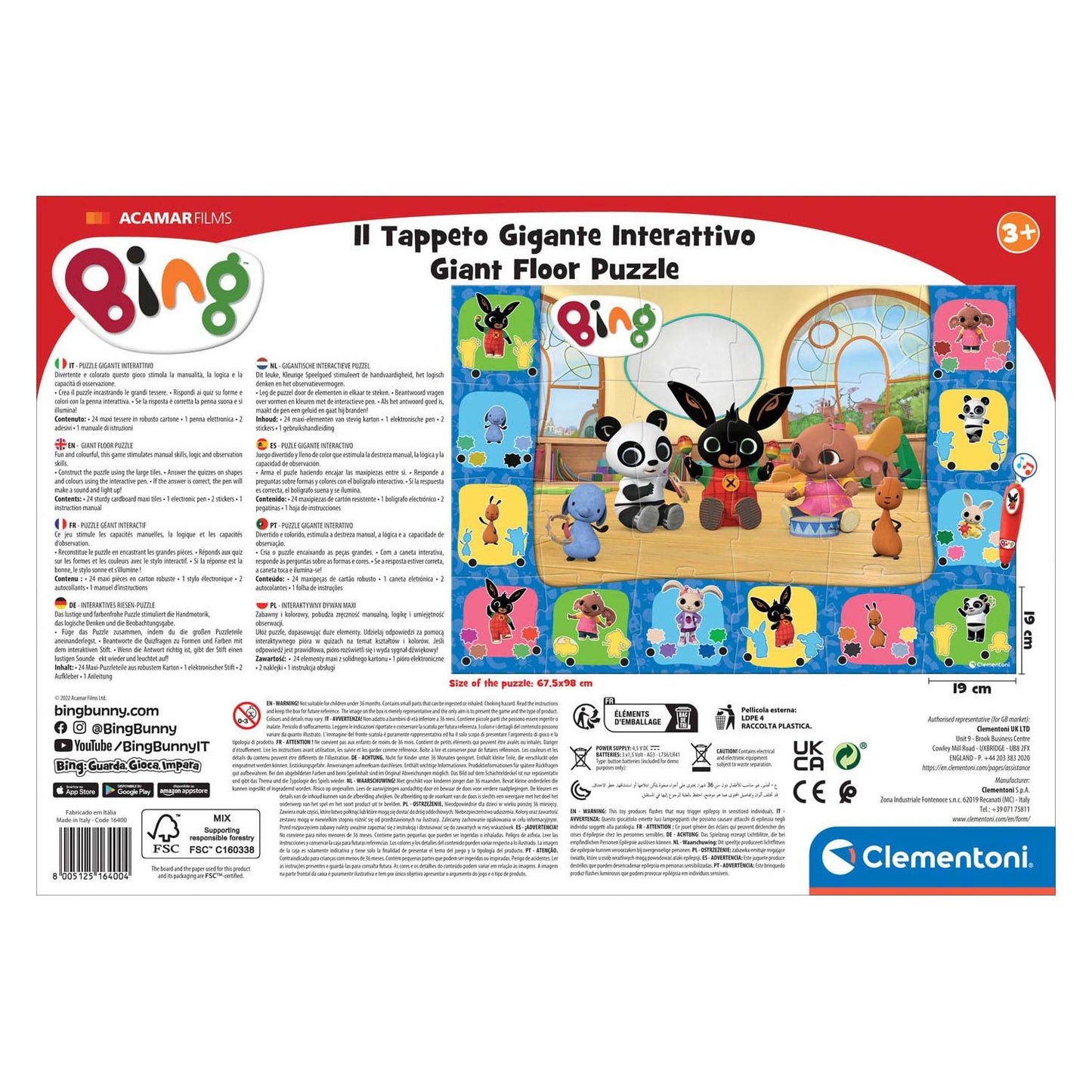 Clementoni Vloerpuzzel Groot Interactief Bing