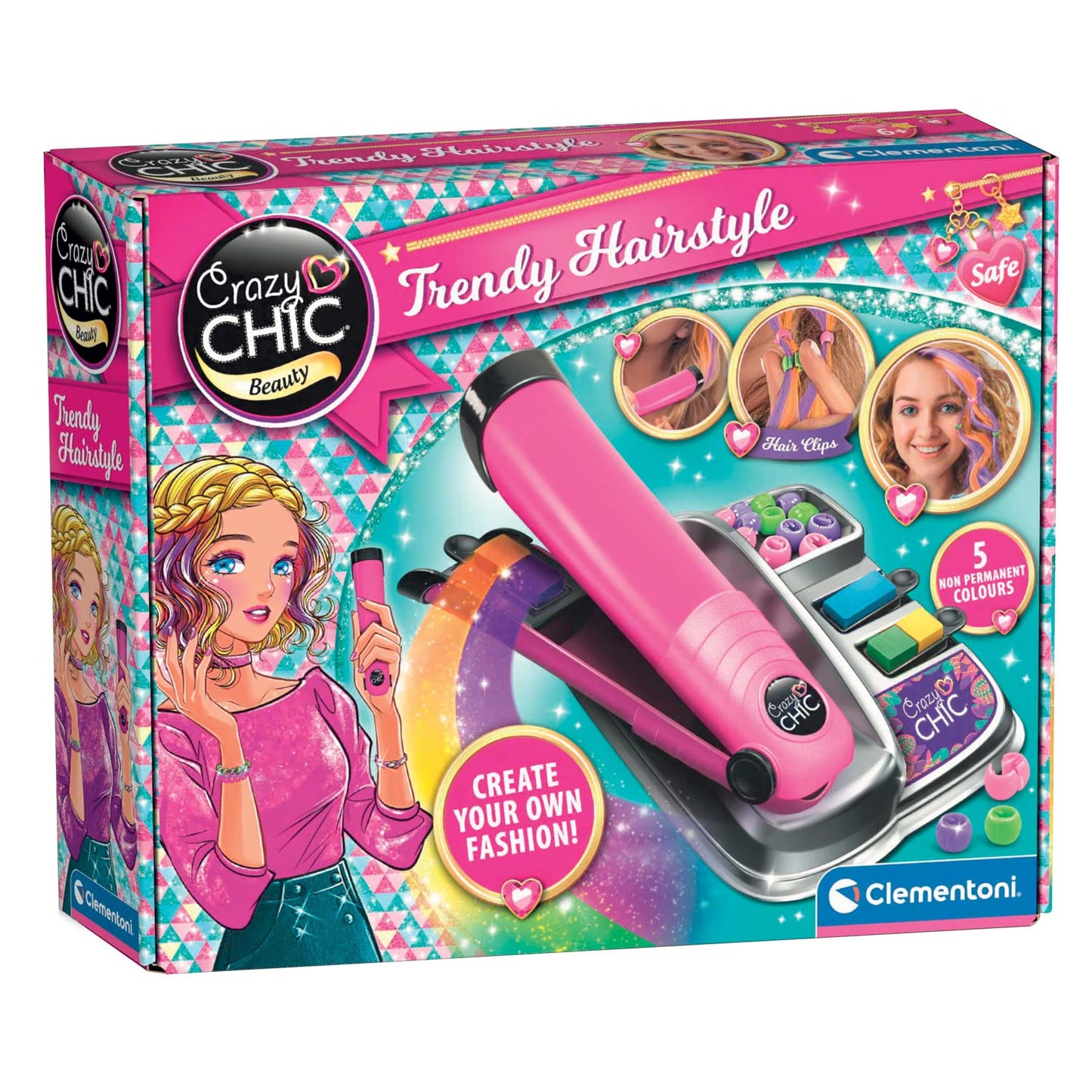 Clementoni Crazy Chic Trendy Hairstyle Hair Paint Paint Kit