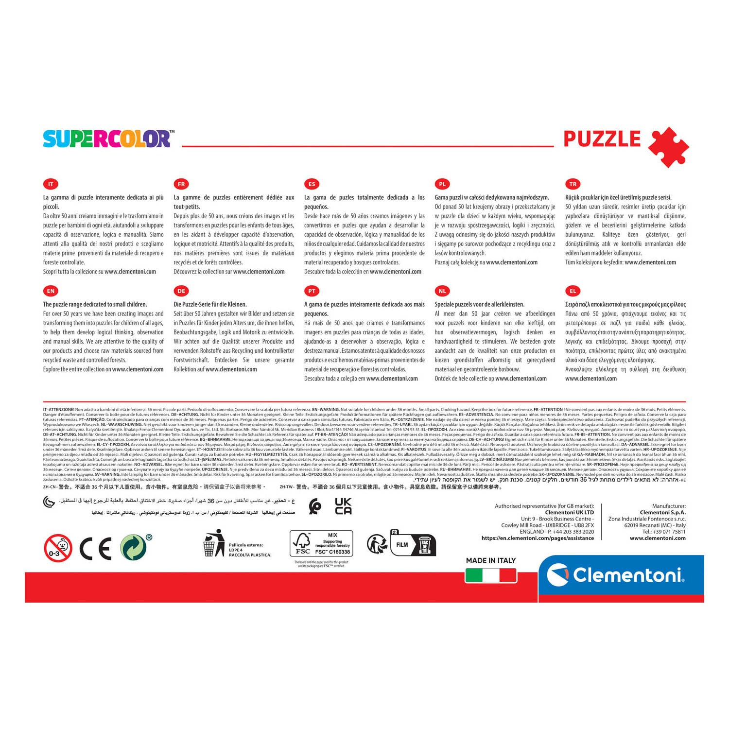 Clementoni puzzle puzzle bluey sul diapositiva, 104st.