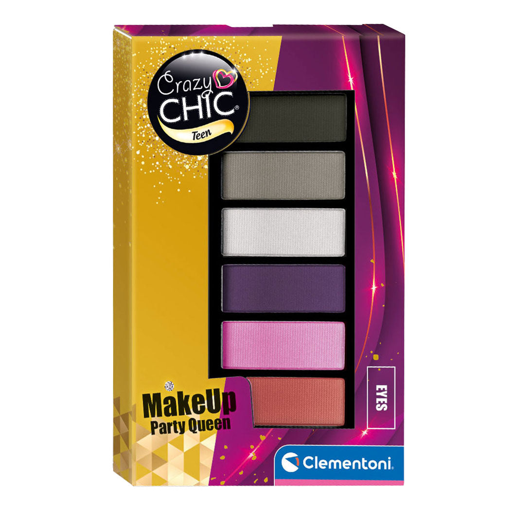 Clementoni Crazy Chic Eye Shadow Palet Party Queen, 6 colores