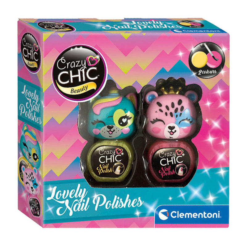 Clementoni crazy chic nagellak geel roze, 2st.
