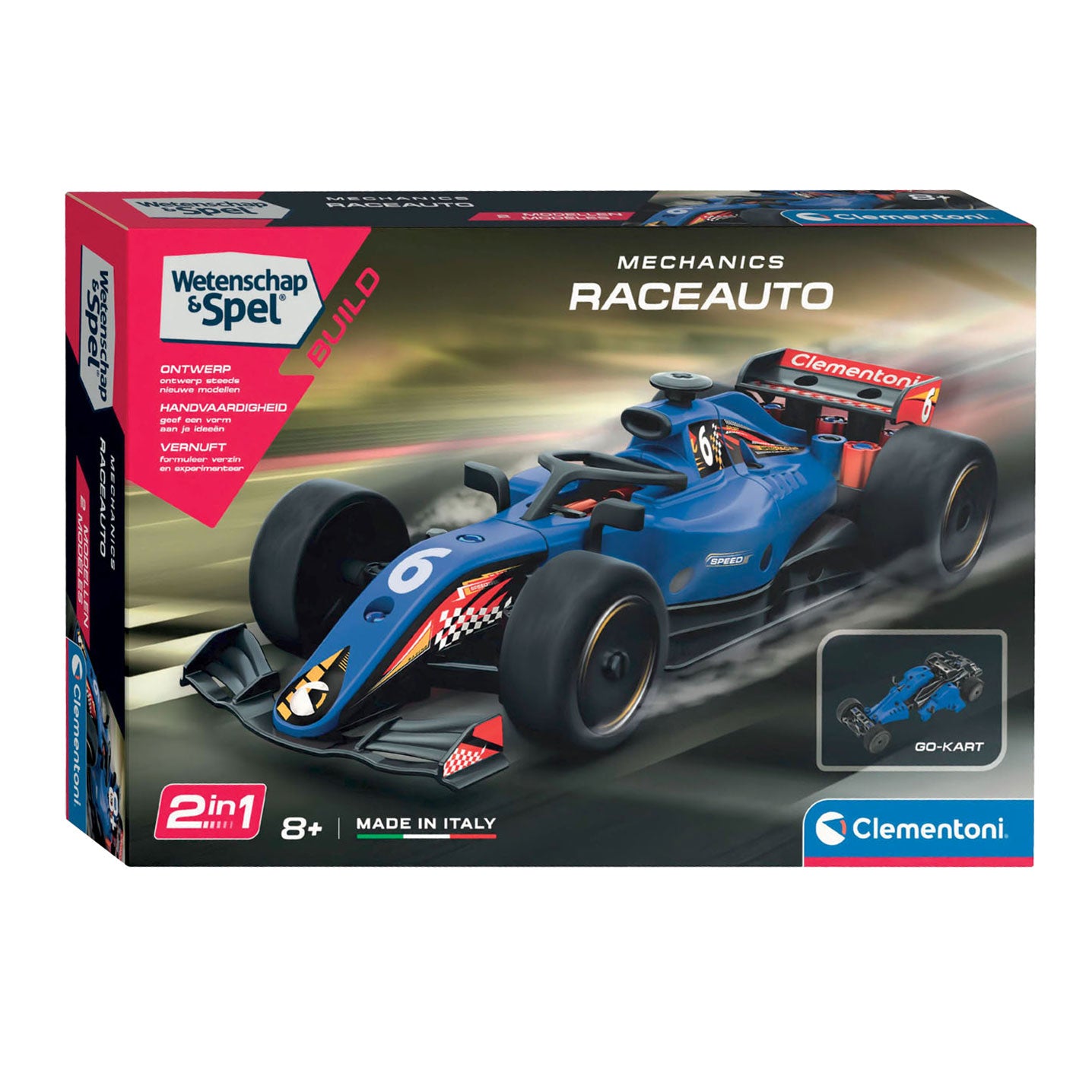 Clementoni Science and Game Mechanics Racing Car o Go Kart 2in1 Building Set