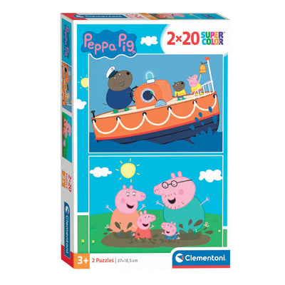 Puzzle clementoni puzzle Super Color Peppa Pig, 2x20st.