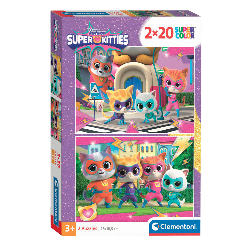 Clementoni Legpuzzel Super Color Super Kittens, 2x20st.