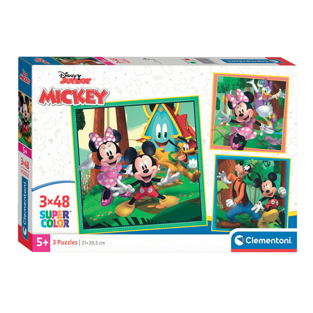 Clementoni puzzle puzzle super color quadrato Topolino e amici, 3x48st.