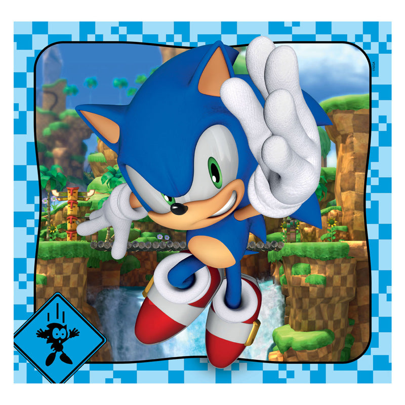 Clementoni Legpuzzel Super Color Vierkant Sonic, 3x48st.