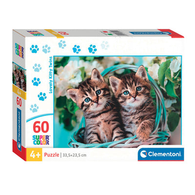 Clementoni Jigsaw Puzzle Super Color Lovely Kitty Twins, 60st.