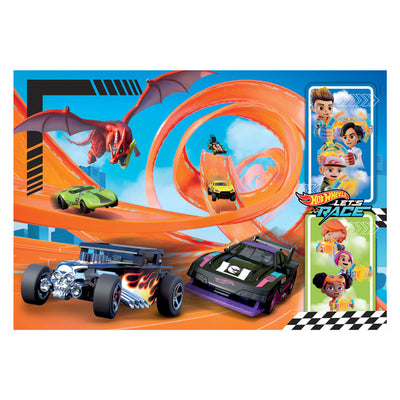 Clementoni puzzle puzzle super color ruote calde, 104st.