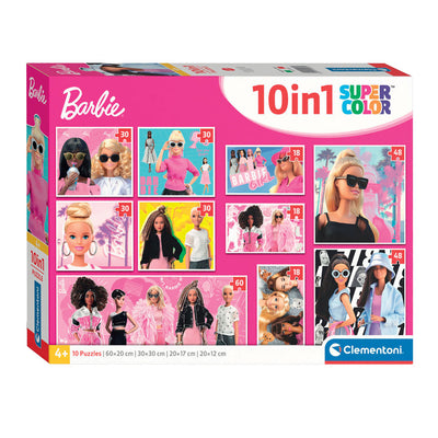 Puzzle clementoni puzzle super color 10in1 barbie