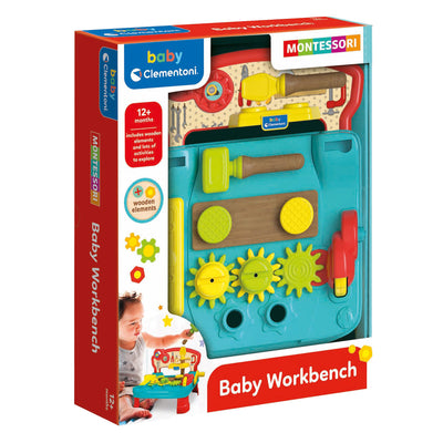 Clementoni Baby - Montessori Workbench con elementi di legno