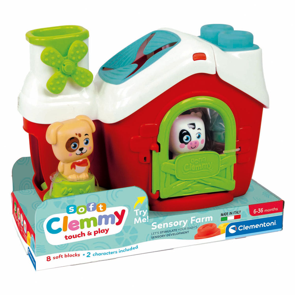 Clementoni Baby - Clemmy Sensory Farm con blocchi morbidi, 11dlg.
