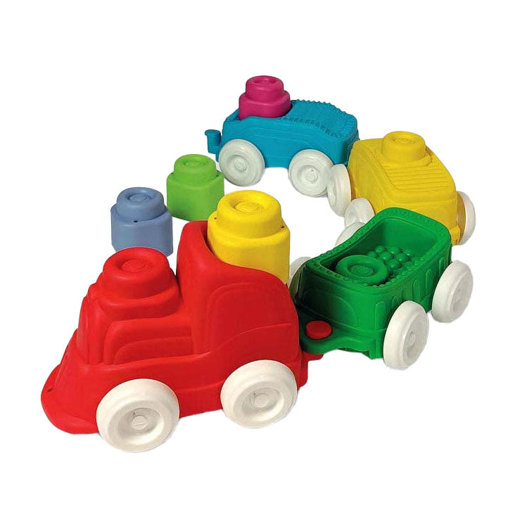 Clementoni Baby - Clemmy Sensory Train con blocchi morbidi, 12dlg.
