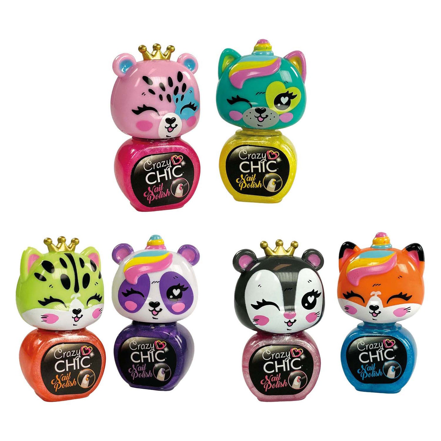 Clementoni Crazy Chic - Animales de esmalte de uñas, 2st.