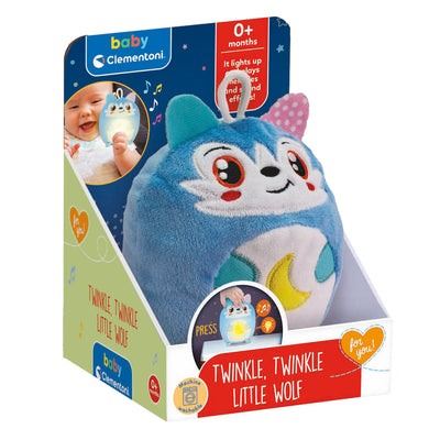 Clementoni Baby Twinkle Winkle Little Wolf Blue Cuddle Night Lampada