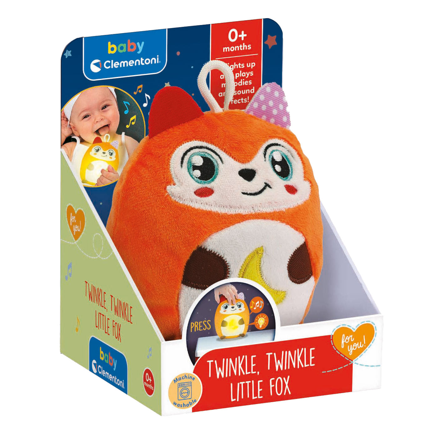Clementoni Baby Twinkle Winkle Kleine Vos Lampada notturna abbraccio