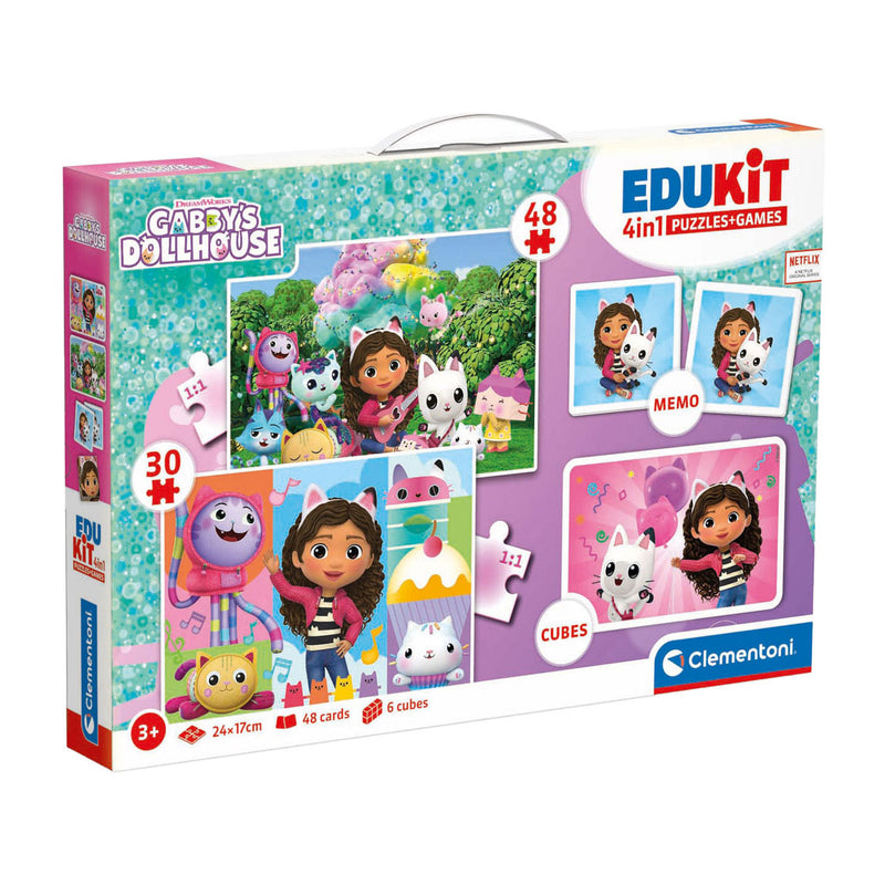 Poppenhuis Edukit 4in1 di Clementoni Gabby, puzzle e giochi