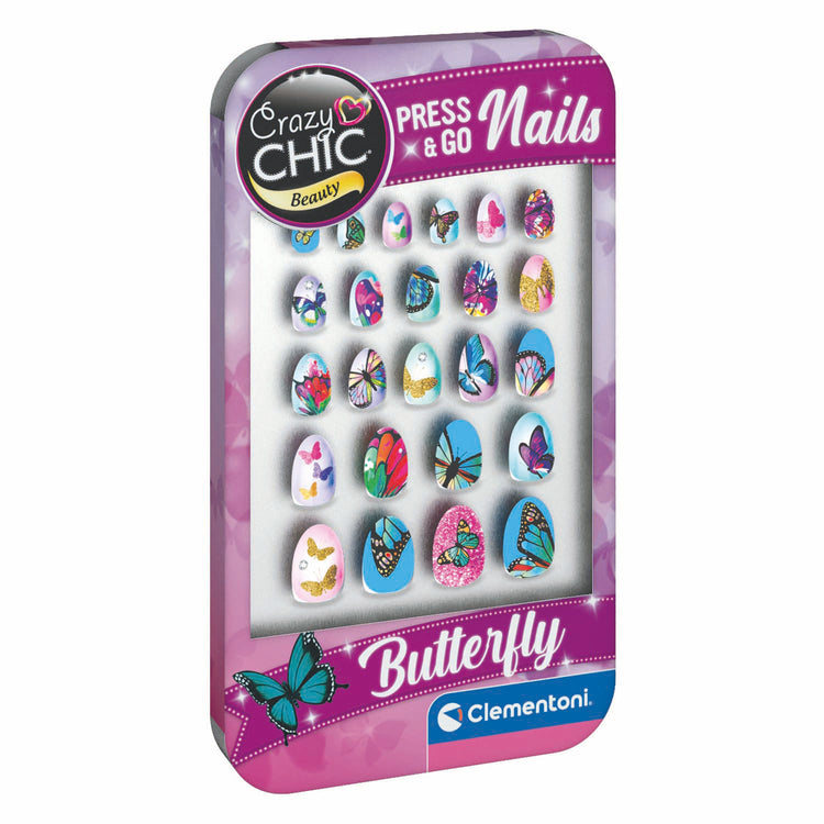 Clementoni Crazy Chic Press Go Nagels - mariposas