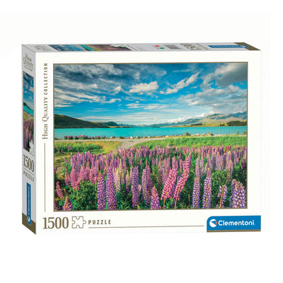 Clementoni jigsaw puzzle flowers at Lake Tekapo, 1500st.