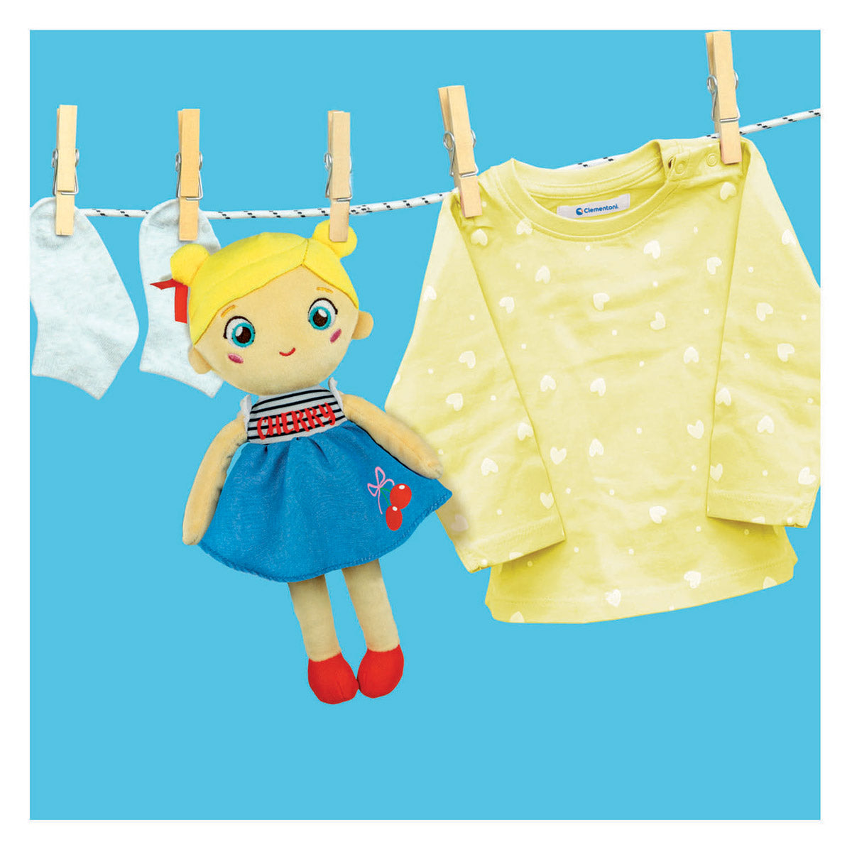 Clementoni baby peluche suave cereza rizo