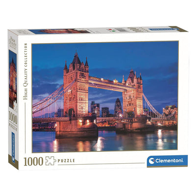 Clementoni - rompecabezas - 1000 piezas - puente de la torre de noche - rompecabezas para adultos