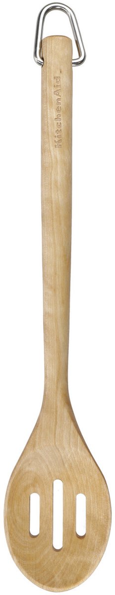 Kitchenaid kooklepel, serveerlepel met sleuven, 35 cm, berkenhout, bruin -