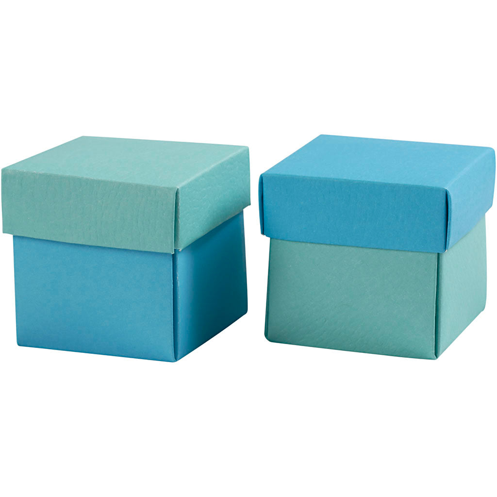 Scatola pieghevole Creative Company, misura 5,5x5,5 cm, 250 g, turchese chiaro turchese scuro, 10 pezzi 1 scatola